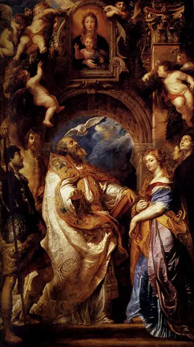 Saint Gregory with Saints Domitilla Maurus and Papianus Peter Paul Rubens
